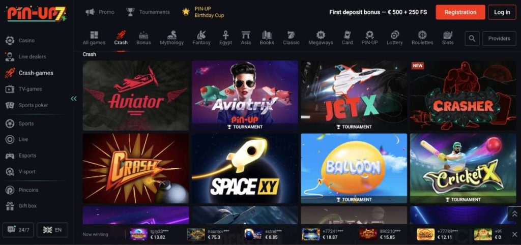 Pin Up Casino proposes a diverse range of innovative crash games comprising JetX, SpaceXY, Crasher, Aviator, Rocketon, and many more. 