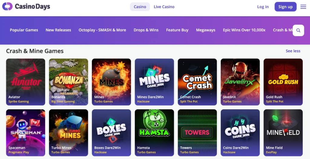 Being avid crash players, we came up with this in-depth Casino Days review covering the game library, bonuses, payment solutions
